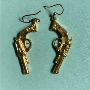 Metal gun earrings